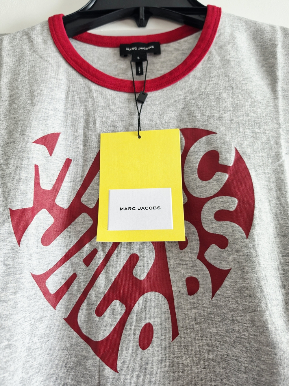 Marc Jacobs Gray Tee with Red Heart Logo